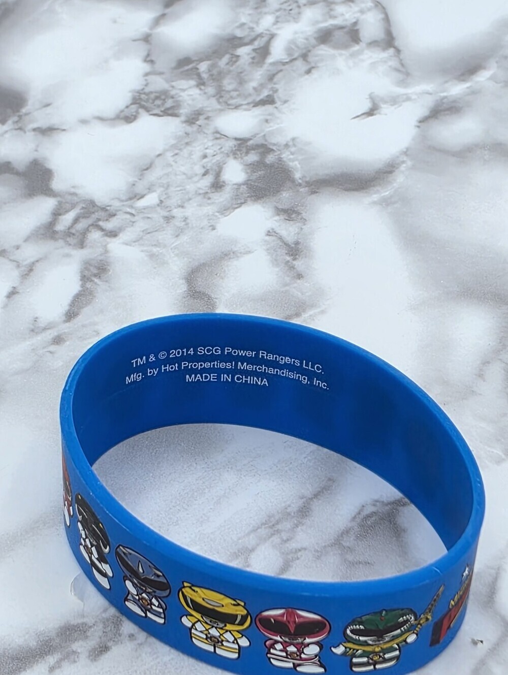 Mighty Morphin Power Rangers Blue Chibi-Style Rangers Wristband - Picture 3 of 5
